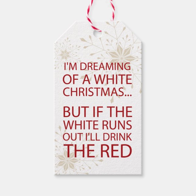 Etiqueta Para Presente Vinho Divertido de Natal (Frente)