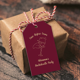 Etiqueta Para Presente Vino Antes de Vows Vinícola Burgundy Bachelorette