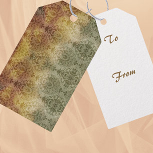 Etiqueta Para Presente Vintage Antigo Damask Para Todas as Ocasioes 