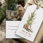 Etiqueta Para Presente Vintage Boho Family Christmas Watercolor<br><div class="desc">Este Natal será um pouco mais brilhante com estas modernas etiquetas de presentes da época de natação,  como a vintage,  dos nossos Natais vintages modernos Boho,  acima.</div>