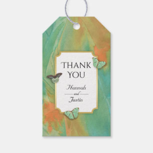 Etiqueta Para Presente Vintage Butterflies Southwest Cores Obrigado