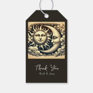 Etiqueta Para Presente Vintage Celestial Sun & Moon