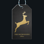 Etiqueta Para Presente Vintage Chalkboard Christmas Dourado Reindeer<br><div class="desc">Vintage Chalkboard Christmas Dourado Reindeer</div>