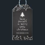 Etiqueta Para Presente Vintage Chalkboard Merry Christmas Typografia<br><div class="desc">Vintage Chalkboard Merry Christmas Typografia</div>