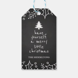 Etiqueta Para Presente Vintage Chalkboard Merry Christmas Typografia
