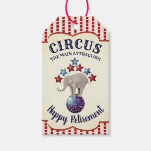 Etiqueta Para Presente Vintage Circus Elephant