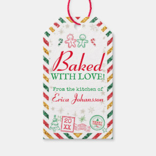 Etiqueta Para Presente Vintage de Natal assado com relva de amor