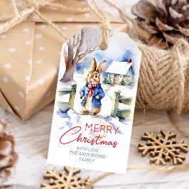 Etiqueta Para Presente Vintage de Natal Peter Rabbit