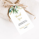 Etiqueta Para Presente Vintage Dourado e Green Eucalyptus Obrigado<br><div class="desc">Esses obrigados de ouro e eucalipto verdes que você prefere são perfeitos para uma simples recepção de casamento. O design apresenta cor d'água verde, dourada, folhas azuis e flores pintadas manualmente, bem como flores arrumadas em buquês e quadros geométricos elegantes. Personalize essas etiquetas com uma mensagem curta, seus nomes e...</div>