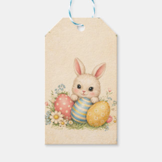 Etiqueta Para Presente Vintage Easter Bunny Gift Tag | Cute Bunny Easter 