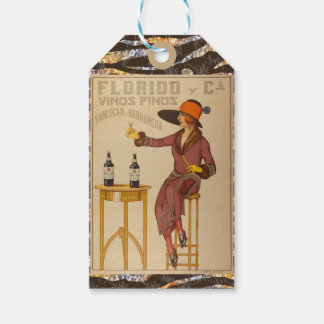 Etiqueta Para Presente Vintage Ephemera Lady Wine Toast Gift Tag