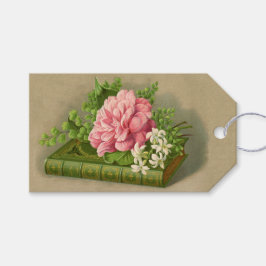 Etiqueta Para Presente Vintage Floral Peony Book Elegante