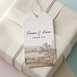Etiqueta Para Presente Vintage French Country Toile Wedding Gift Tag