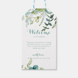 Etiqueta Para Presente Vintage Green Eucalyptus Wedding Welcome