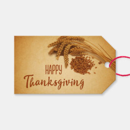 Etiqueta Para Presente Vintage Happy Thankanding Wheat Corn