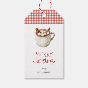 Etiqueta Para Presente Vintage Hot Cocoa Gingham Christmas
