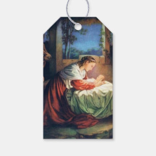 Etiqueta Para Presente Vintage Mary e Baby Jesus