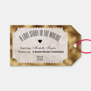 Etiqueta Para Presente Vintage Movie Ticket Bridal Date Ideias Noturnas
