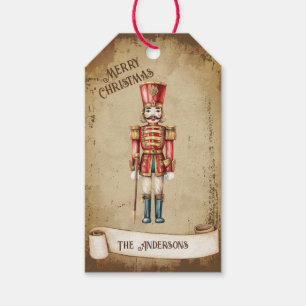 Etiqueta Para Presente Vintage Nutcracker Personalizado Feliz Natal