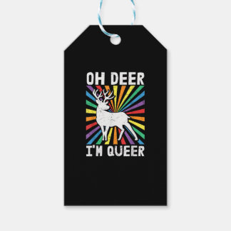 Etiqueta Para Presente Vintage Oh Deer Estou Queer Orgulho LGBT Gay Lésbi