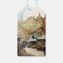 Etiqueta Para Presente Vintage Old Amsterdam Art