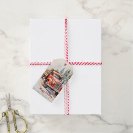 Etiqueta Para Presente Vintage Red Fazenda Truck Red Barn