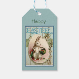 Etiqueta Para Presente Vintage Retro Bunny Páscoa