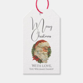 Etiqueta Para Presente Vintage Style Old Santa Claus Feliz Natal