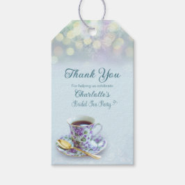 Etiqueta Para Presente Vintage Tea Party Chá de panela Aqua