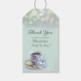Etiqueta Para Presente Vintage Tea Party - Chá de panela Verde