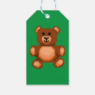 Etiqueta Para Presente Vintage Teddy Bear - Pixel Art