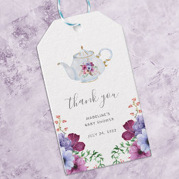 Etiqueta Para Presente Vintage Time For Tea Floral Bridal Obrigado