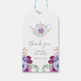 Etiqueta Para Presente Vintage Time For Tea Floral Bridal Obrigado