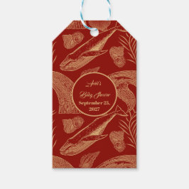 Etiqueta Para Presente Vintage - Vermelho de Baleia Náutica