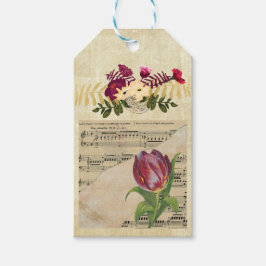 Etiqueta Para Presente Vintage Victorian Music Romance Tulipes Gift Tag