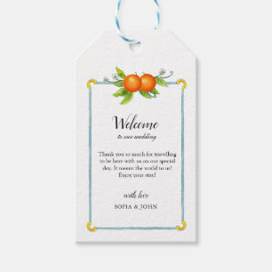 Etiqueta Para Presente Vintage Watercolor Laranjas Marcas de boas-vindas