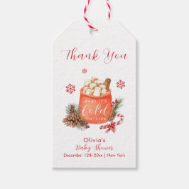 Etiqueta Para Presente Vintage Winter Snowflake Festive Smore Baby Shower