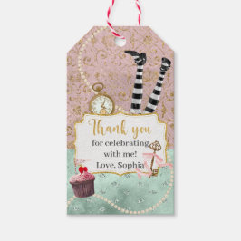 Etiqueta Para Presente Vintage Wonderland Birthday Obrigado
