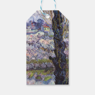 Etiqueta Para Presente Vista de Van Gogh de Arles Pomares Floridos Impres
