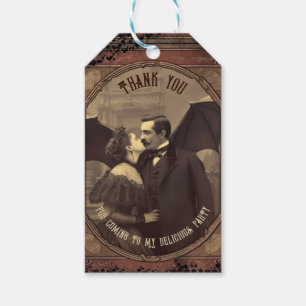 Etiqueta Para Presente Vitoriano Gótico Vintage Dracula Kiss Halloween