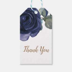 Etiqueta Para Presente Vívido Vibrante Índigo Roxo Azul Floral Casamento
