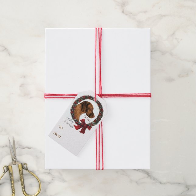 Etiqueta Para Presente Vizsla Lovers Natal (Com cordão)