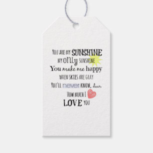 Etiqueta Para Presente Você é a minha citação de Sunshine
