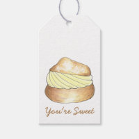 Você é doce Vanilla Cream Puff Foodie Gift Tag