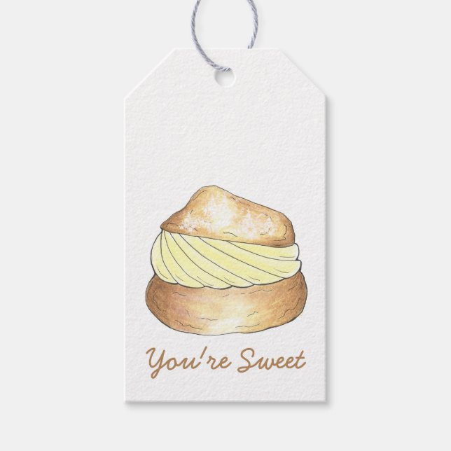 Etiqueta Para Presente Você é doce Vanilla Cream Puff Foodie Gift Tag (Frente)