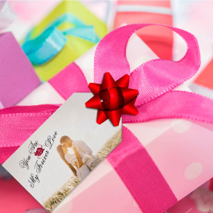 Etiqueta Para Presente “Você É Meu Amor Para Sempre” Rosa Vermelha Foto E