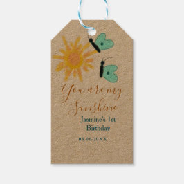 Etiqueta Para Presente Você é minha borboleta azul-alaranjada