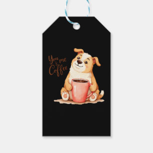 Etiqueta Para Presente Você & eu Café - Corgi Fofo & Café Aconchegante