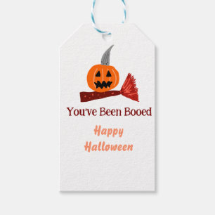 Etiqueta Para Presente Você foi vaiado feliz Halloween abóbora vassoura s