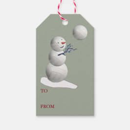 Etiqueta Para Presente Voleibol Snowman Natal